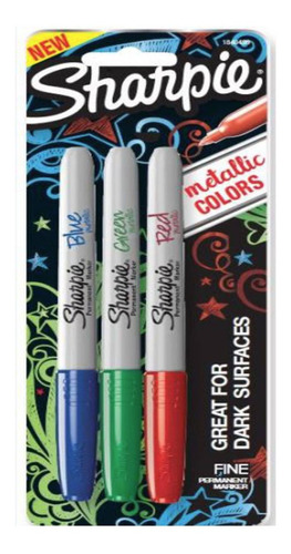 Marcador Sharpie Permanente Metallic X 3 Unidades Surtidos