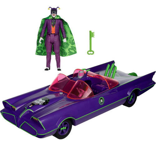 McFarlane Toys - El batimóvil retro de DC y El Joker (Batman 66)