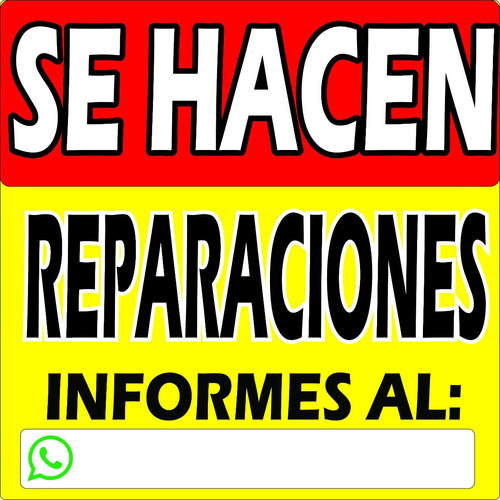 Lona Impresa Texto Se Hacen Reparaciones Resistente Intemp 