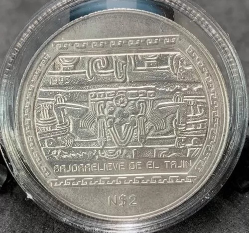 Moneda Plata N2 Pesos 1/2 Onza 1993 Bajorelieve De El Tajin