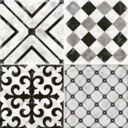 Imagen 2 de 4 de Ceramica Gabriella Calcareo 20,6*20,6 Mix Negro 12 Pz