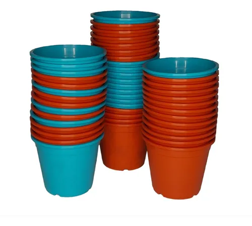 Pack 50 Unidades Macetero Redondo Liso 15 Cm