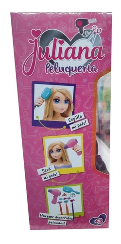 Imagen 2 de 3 de Juliana Peluquería Muñeca Para Peinar Con Accesorios