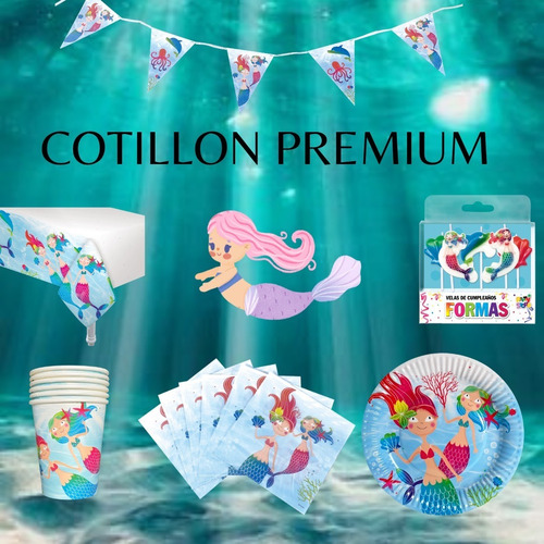 Imagen 6 de 10 de Guirnalda Banderin Cumpleaños Sirenita Decoración Cotillon