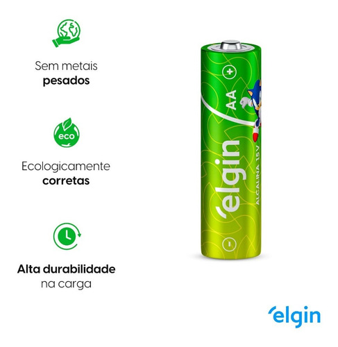 Cartela Com 4 Pilhas Aa Alcalina Energy Elgin