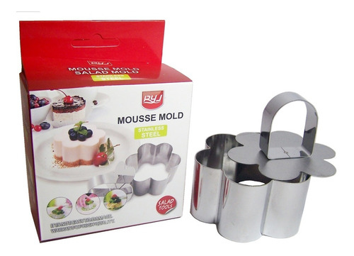 Molde Mousse Set 5 Piezas Ensaladas Reposteria Inoxidable 