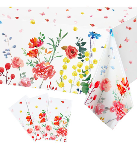 3 Piezas De Mantel Floral De Verano, Mantel De Flores Silves