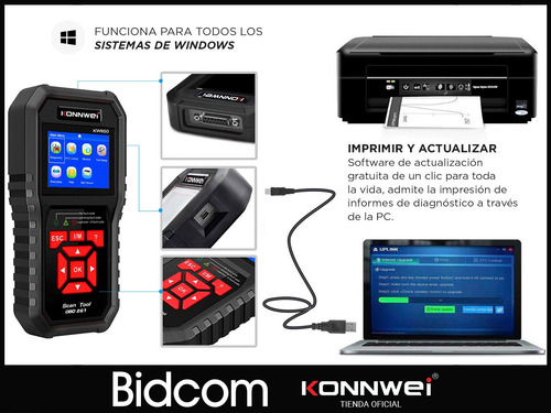 Imagen 6 de 8 de Scanner Automotriz Konnwei Remplazo Autel Pantalla Lcd