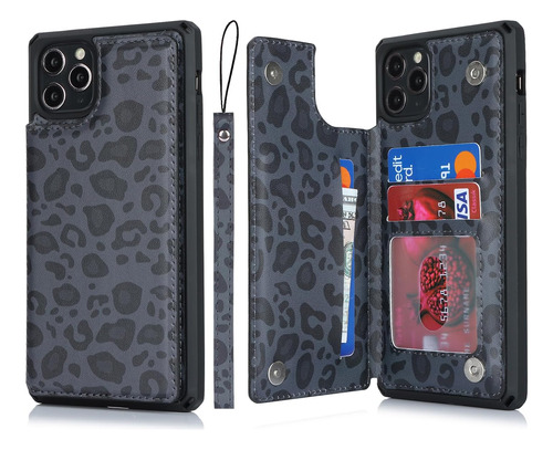 Cavor P/ iPhone 11 Pro Max Cartera Cuero Correa Protector