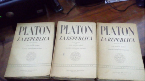 Libro  Platón La República  3 Tomos Edición Bilingüe
