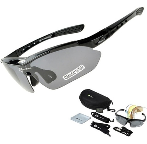 Gafas Ciclismo Rockbros Kit 5 Lentes Polarizadas Uv400 + Acc