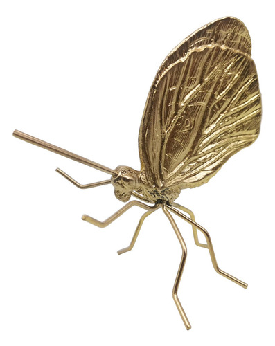 Escultura De Mariposa Dorada, Adorno De Insecto De Metal Sól