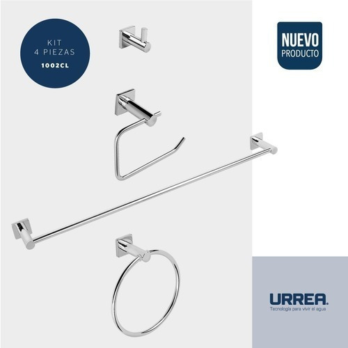 Juego De Accesorios Para Baño Moderno Urrea 1002cl