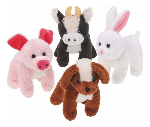 U. S. Toy Animales De Granja Peludos De Peluche, Multicolor,