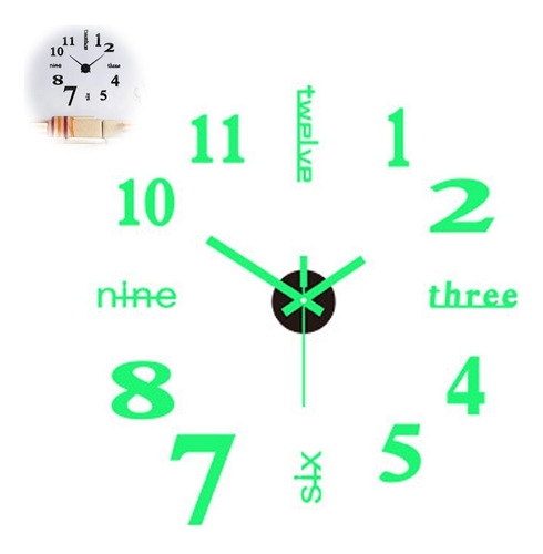 Reloj Dimensional 3d, Reloj Decor Que Brilla En La Oscuridad