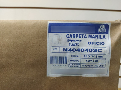 Carpeta Manila To Caribe S/g, Mayor X 6 Cajas De 100u C/u