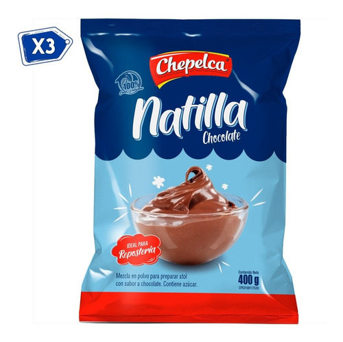 Natilla Sabor A Chocolate Chepelca 400gr 3 Unidades