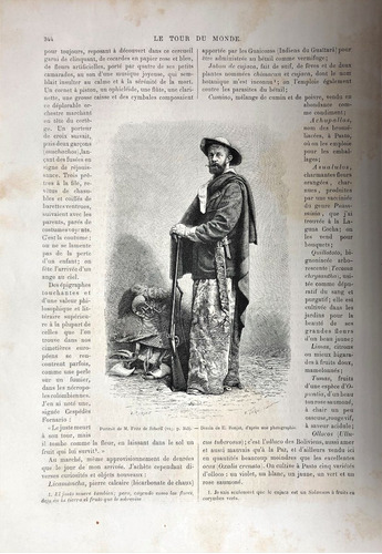 Grabado Retrato Del Explorador M. Fritz De Scherff Siglo 19