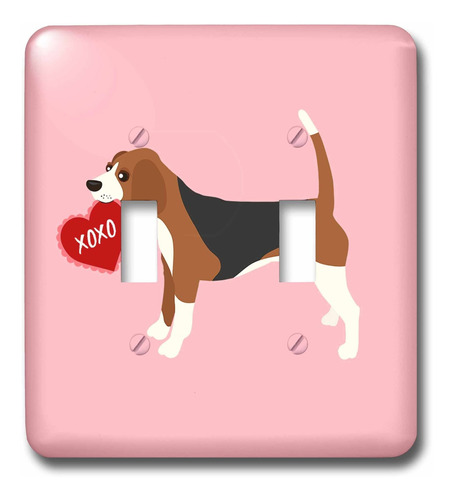 Beagle Valentine Xoxo Dog Cubierta Para Interruptor Luz