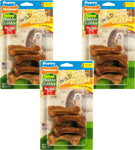 Healthy Edibles Wild Turkey Puppy Treat Bones - 12 Total Bon