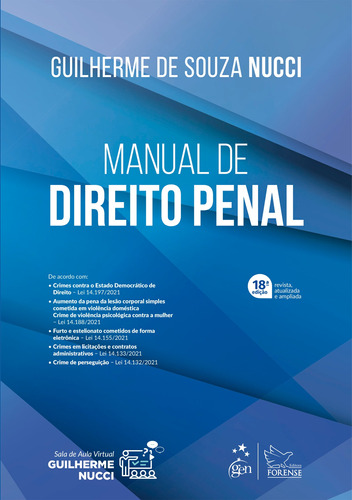 Manual de Direito Penal, de Nucci, Guilherme de Souza. Editora Forense Ltda., capa mole em português, 2022