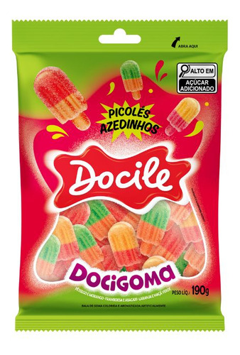 Docigoma Picolé Azedinhos Sabores Sortidos 190g