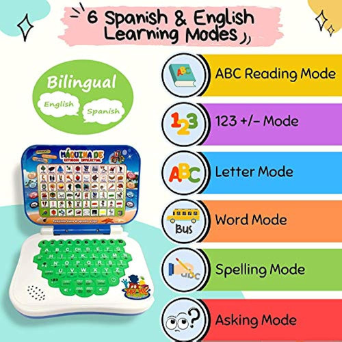 Zeenkind Juguete Portátil Bilingüe Español Inglés De Aprendi