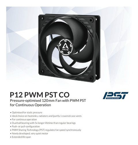 Cooler 120mm Arctic P12 Pwm Pst Co Pwm Doble Ruleman Pst !