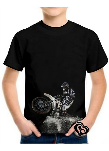 Camiseta Motocross Masculina Infantil Trilha Enduro Blusa Sm