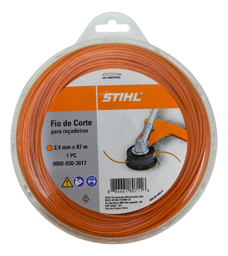 Linha Para Máquinas De Jardim Stihl  0000-930-3617    0.002m Em Diâmetro  -  