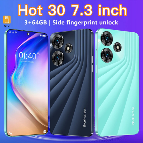 P Smartphone Hot30 Con Desbloqueo Lateral Con Huella Digital A