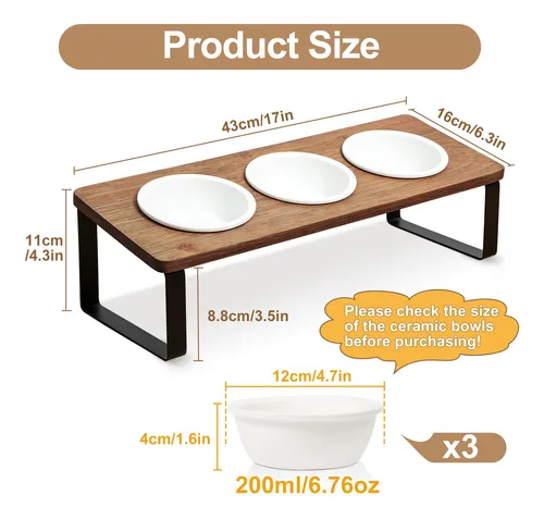 Sunhoo Cuenco Elevado Para Agua Y Comida Para Gatos, Juego .