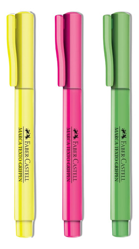 Kit 3 Canetas Marca Texto Cores Neon Faber-castell