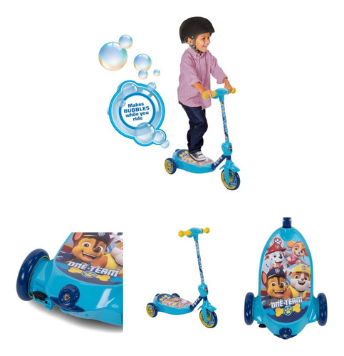 Patin Paw Patrol Lanzador De Burbujas Xtr P. Color Azul