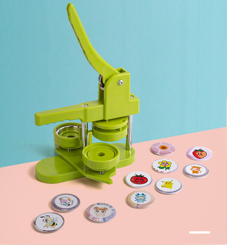 Máquina Para Botones Insignias De 58mm Prensa Práctica Útil Verde