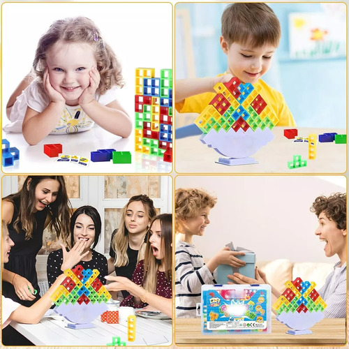 Juego De Apilamiento De Torre Equilibrio Tetris 16 Piezas