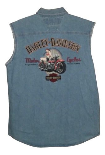Harley Davidson Chaleco Denim Bikini Biker Talle M