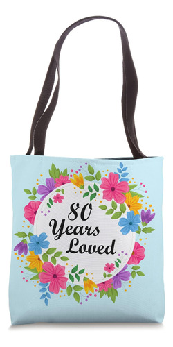 80 Años Diseño Floral Abuelo Abuela 80 Cumpleaños Bolsa De T