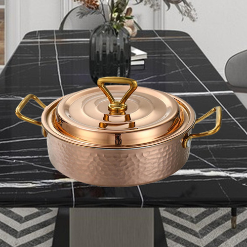 Olla Caliente Martillada, Olla Gruesa Para Sopa, 22cm