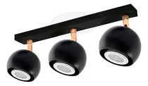 Comprar Lampara Aplique Techo Pared Gioluce Tini Gap 3 Luces Bocha Negro Cobre