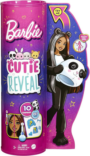 Muñeca Barbie Cutie Reveal Con Disfráz Peluche De Panda