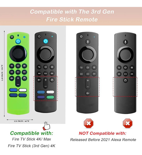 Funda Control Para Amazon Fire Tv Stick 4k Alexa Case Verde Lima