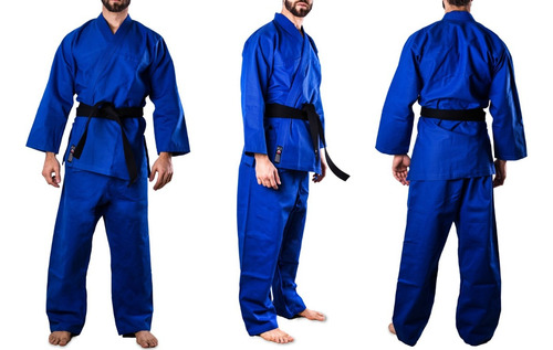 Judogi Traje Judo Shiai Uniforme Liviano Azul Talle 0 A 4