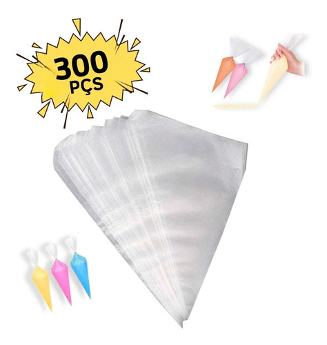 Saco De Confeiteiro Descartável Grande 30cm (300 Unidades)