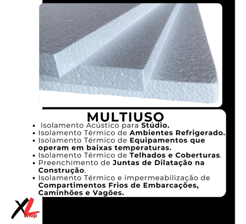 25 - Placa Isopor 100cm X 50cm X 1cm (10mm) Termico Acustico