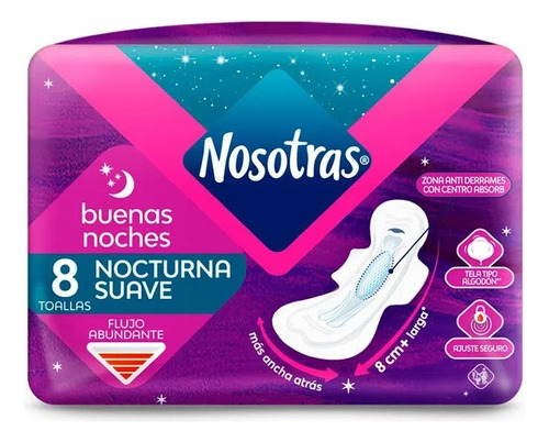 Toalla Nosotras Nocturnas Buenas Noches Normal Suave 8un