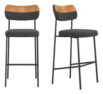 Comprar Kit 2 Banquetas Media Melissa Bar Cozinha Grafiteu002Fwhisky