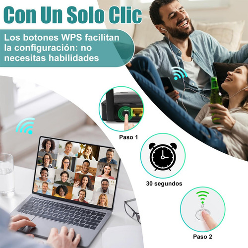 Amplificador Wifi Extensor Rango Repetidor Señal De 6 Antena