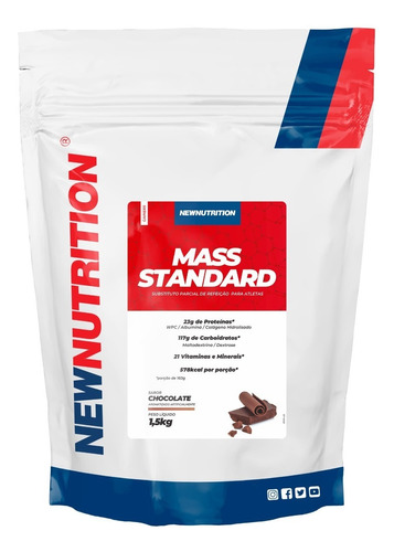 Hipercalórico Mass Standard 1,5 Kg - Newnutrition Sabor Chocolate