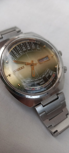 Reloj Orient Multi Year Calendar Y469672-4a Plateado Plateado Marrón Claro